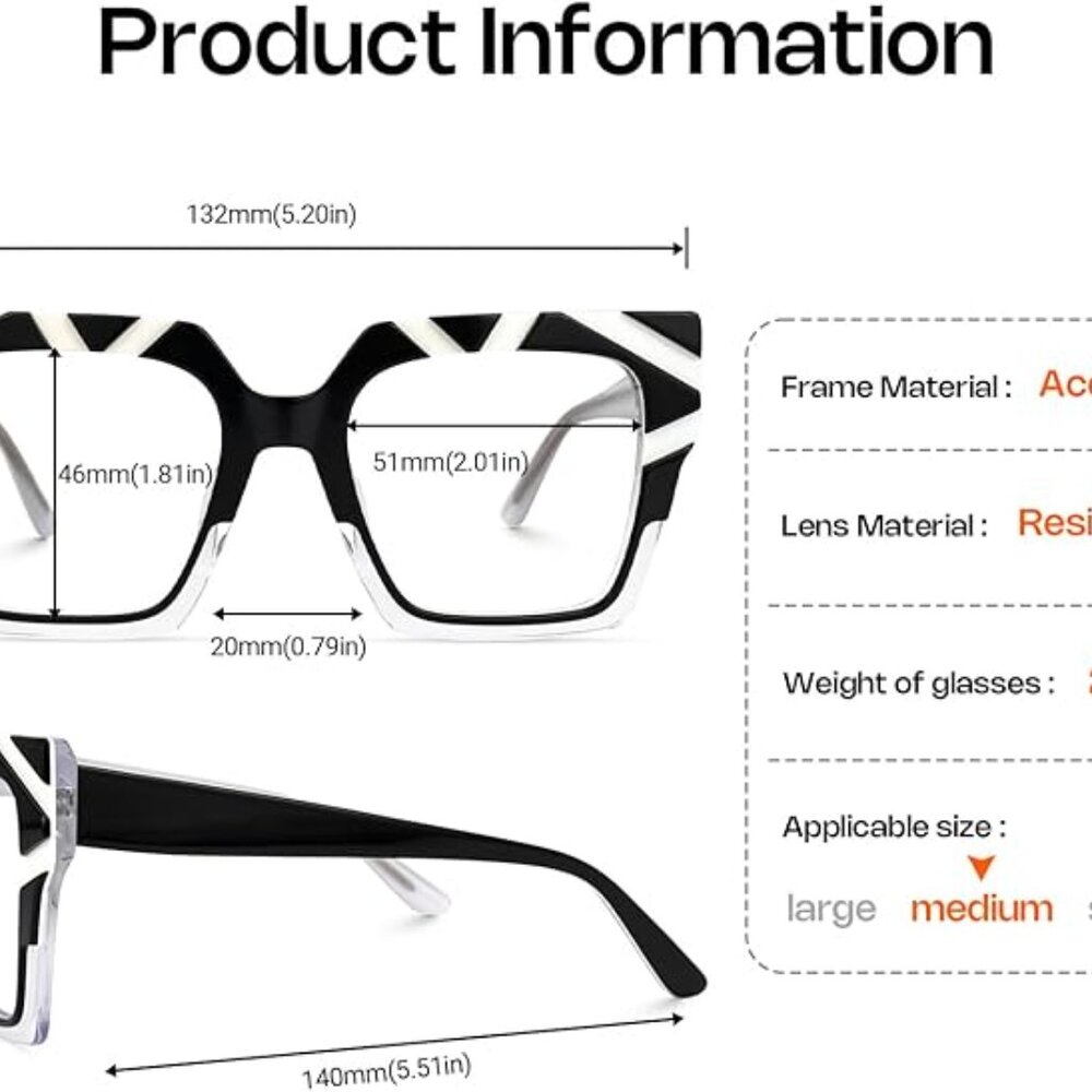 Oversize Square Frame Light Blocking Glasses - image 4